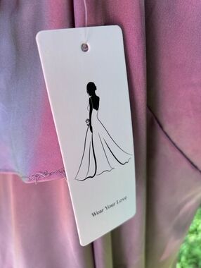 NWT Wear Your Love Lavender Satin Ruching High-Low Evening Dress.